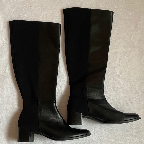 Ecco Black Heeled Knee-High Boots - Picture 3 of 6